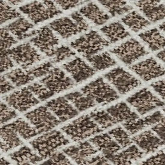 Brown And Beige Geometric Washable Area Rug With UV Protection Photo 2