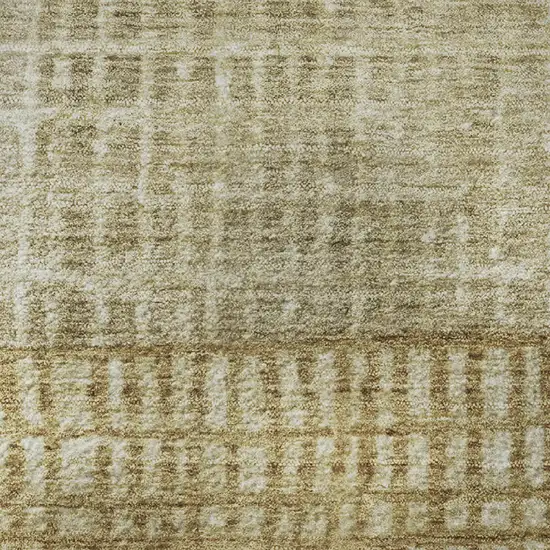 Brown And Beige Geometric Washable Area Rug With UV Protection Photo 2