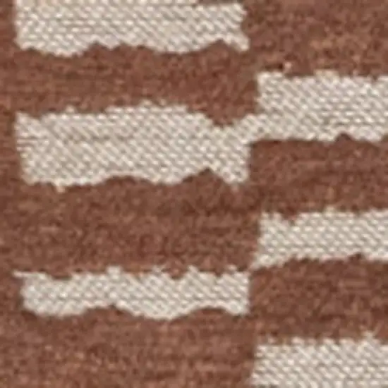 Brown And Beige Geometric Washable Area Rug With UV Protection Photo 3