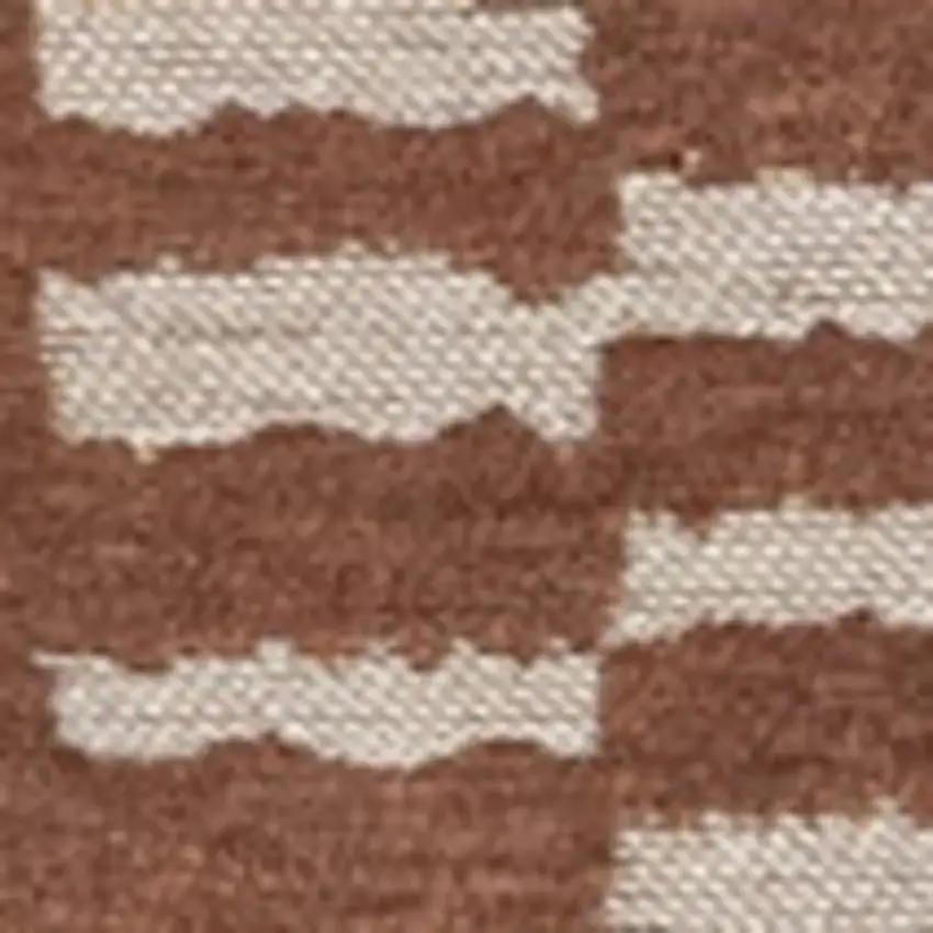 Brown And Beige Geometric Washable Area Rug With UV Protection Photo 3