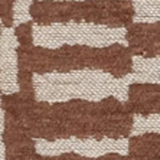 Brown And Beige Geometric Washable Area Rug With UV Protection Photo 6