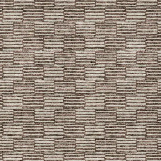 Brown And Beige Geometric Washable Indoor Outdoor Area Rug Photo 6