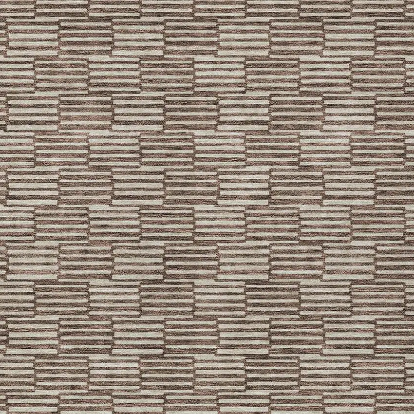 Brown And Beige Geometric Washable Indoor Outdoor Area Rug Photo 6