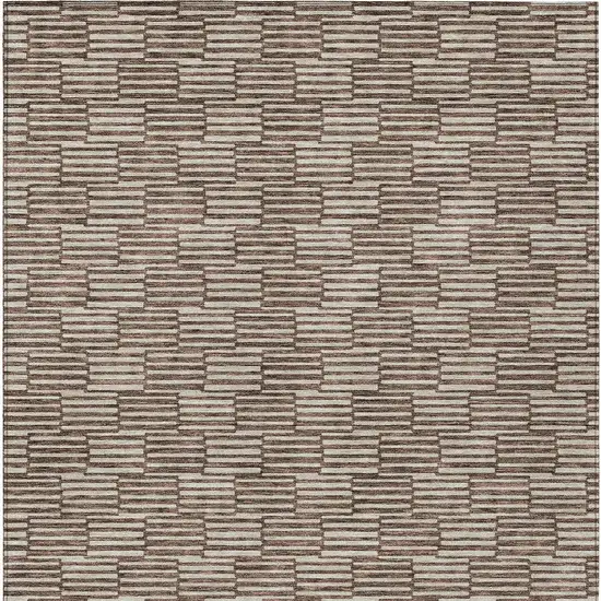 Brown And Beige Geometric Washable Indoor Outdoor Area Rug Photo 7