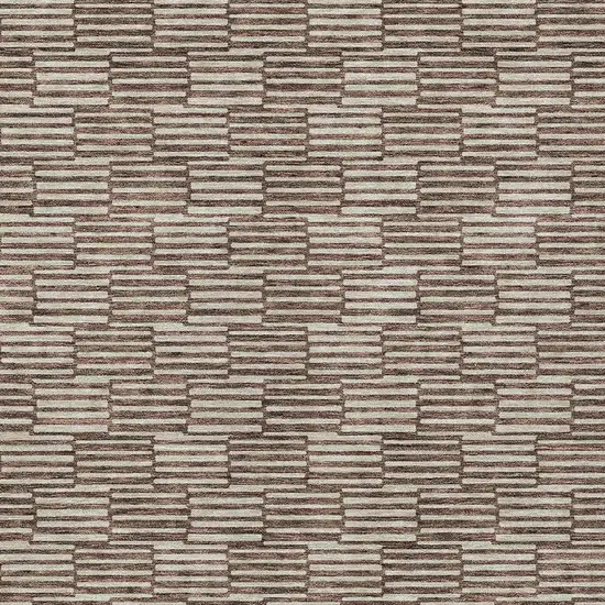 Brown And Beige Geometric Washable Indoor Outdoor Area Rug Photo 6