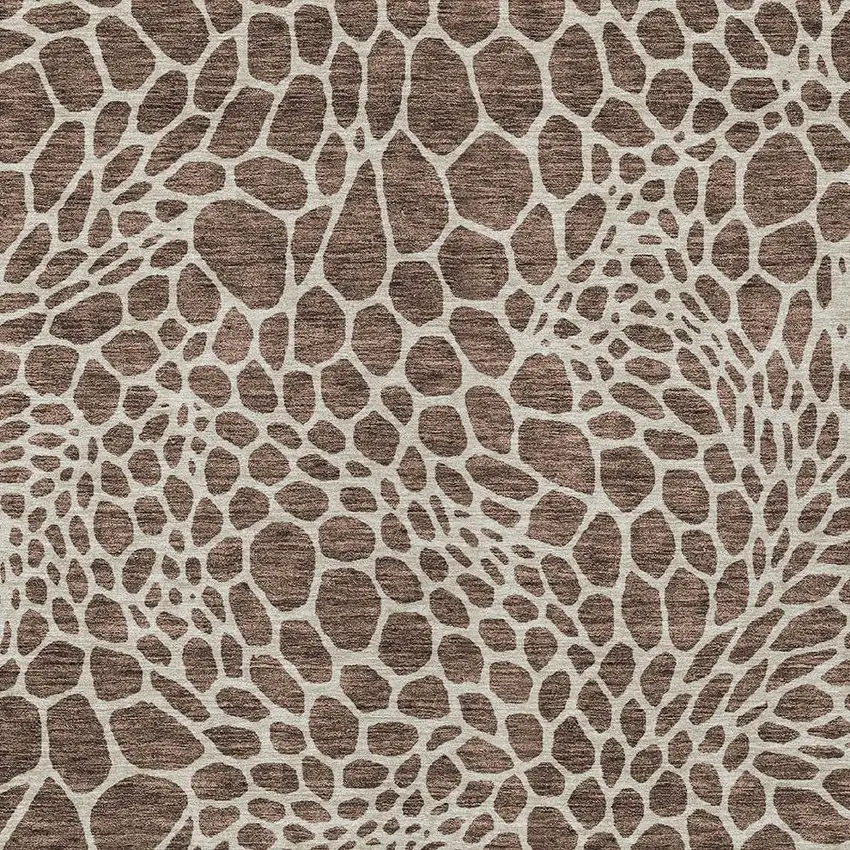 Brown And Beige Geometric Washable Indoor Outdoor Area Rug Photo 7