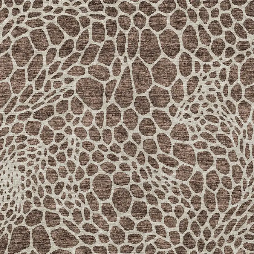 Brown And Beige Geometric Washable Indoor Outdoor Area Rug Photo 7