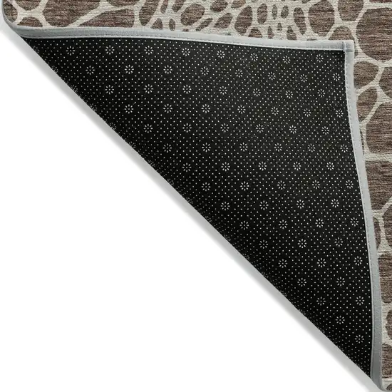 Brown And Beige Geometric Washable Indoor Outdoor Area Rug Photo 4