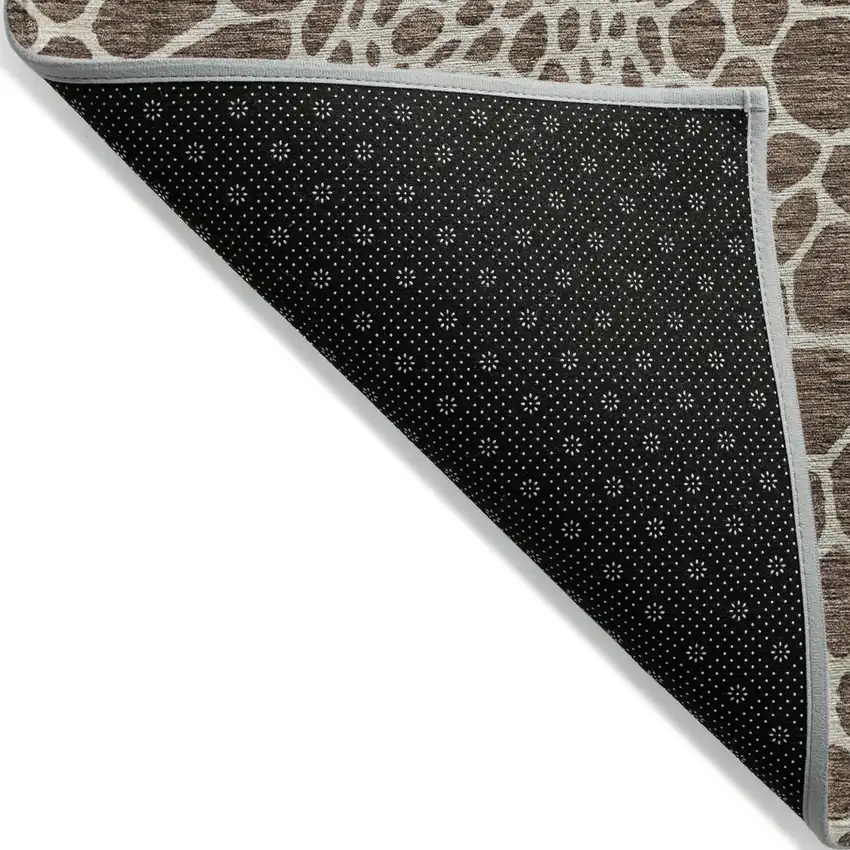Brown And Beige Geometric Washable Indoor Outdoor Area Rug Photo 4