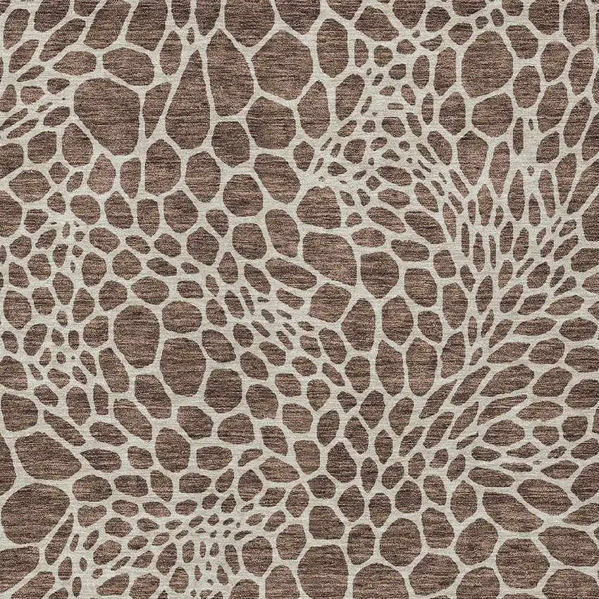 Brown And Beige Geometric Washable Indoor Outdoor Area Rug Photo 7