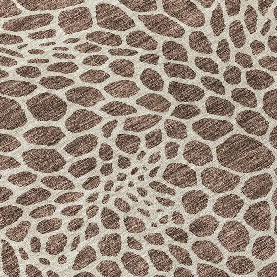 Brown And Beige Geometric Washable Indoor Outdoor Area Rug Photo 6