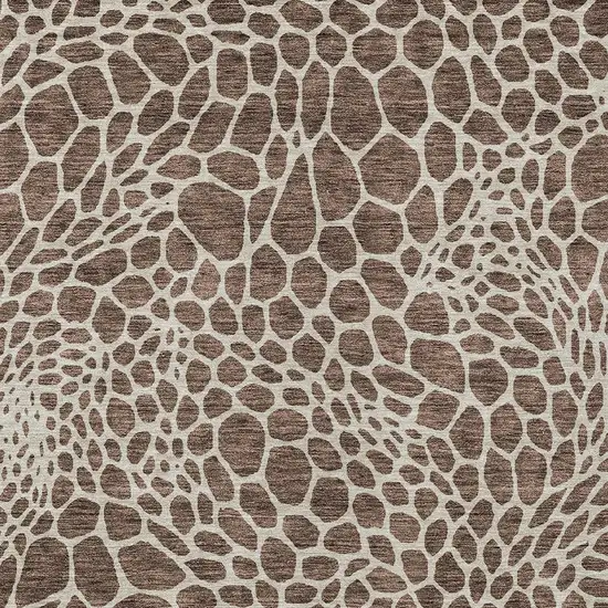 Brown And Beige Geometric Washable Indoor Outdoor Area Rug Photo 7