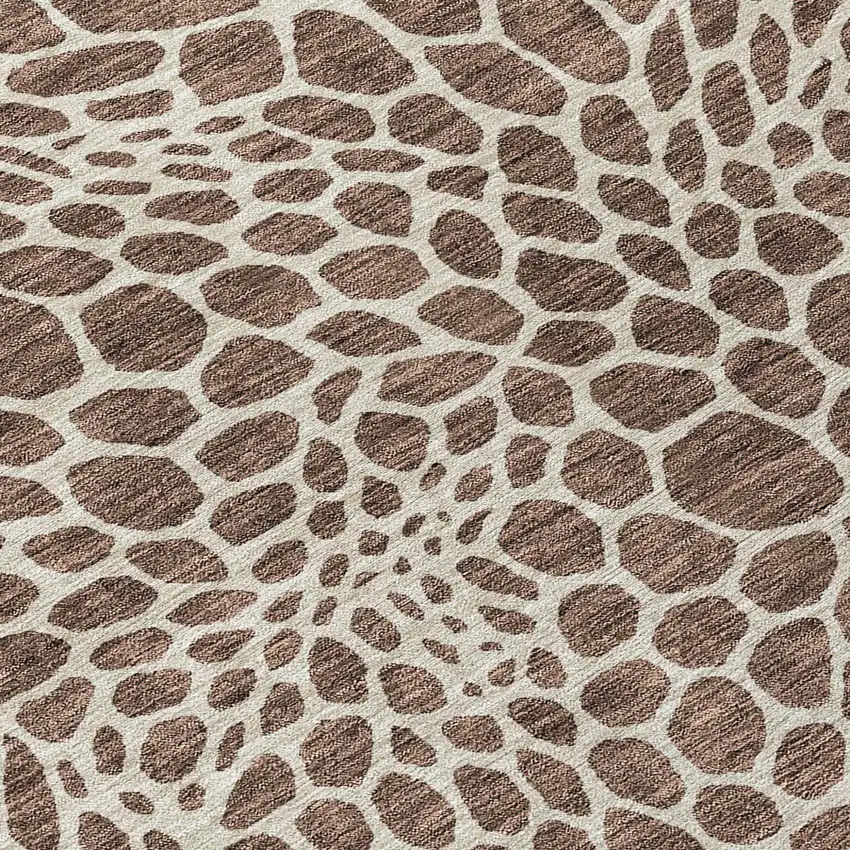 Brown And Beige Geometric Washable Indoor Outdoor Area Rug Photo 6