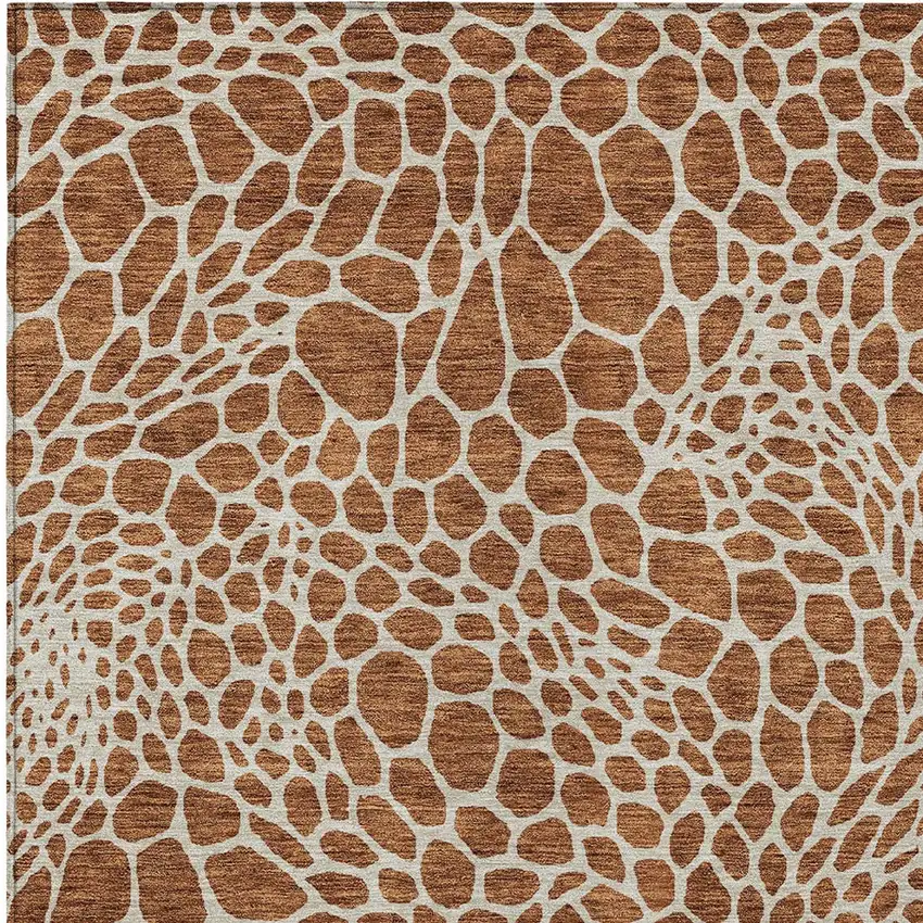 Brown And Beige Geometric Washable Indoor Outdoor Area Rug Photo 7