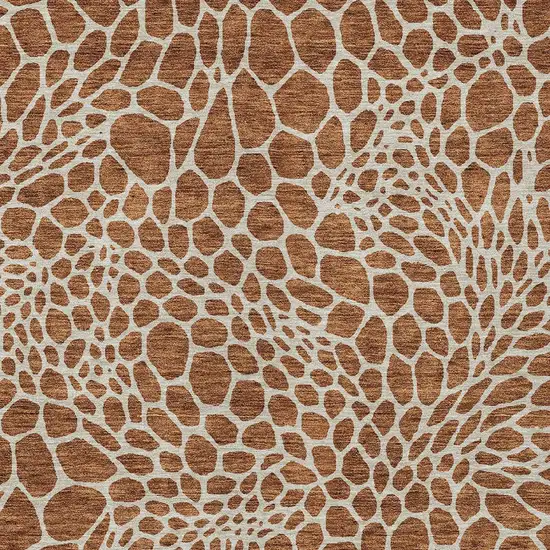 Brown And Beige Geometric Washable Indoor Outdoor Area Rug Photo 5