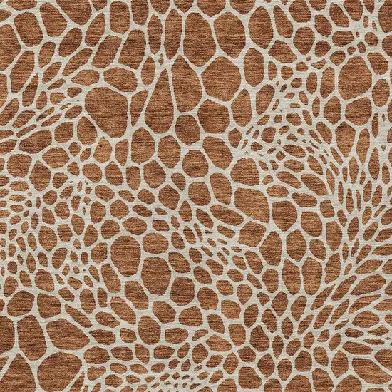 Brown And Beige Geometric Washable Indoor Outdoor Area Rug Photo 7