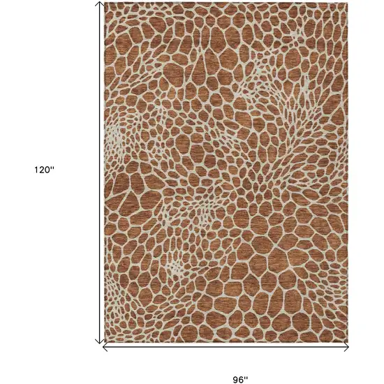 Brown And Beige Geometric Washable Indoor Outdoor Area Rug Photo 3