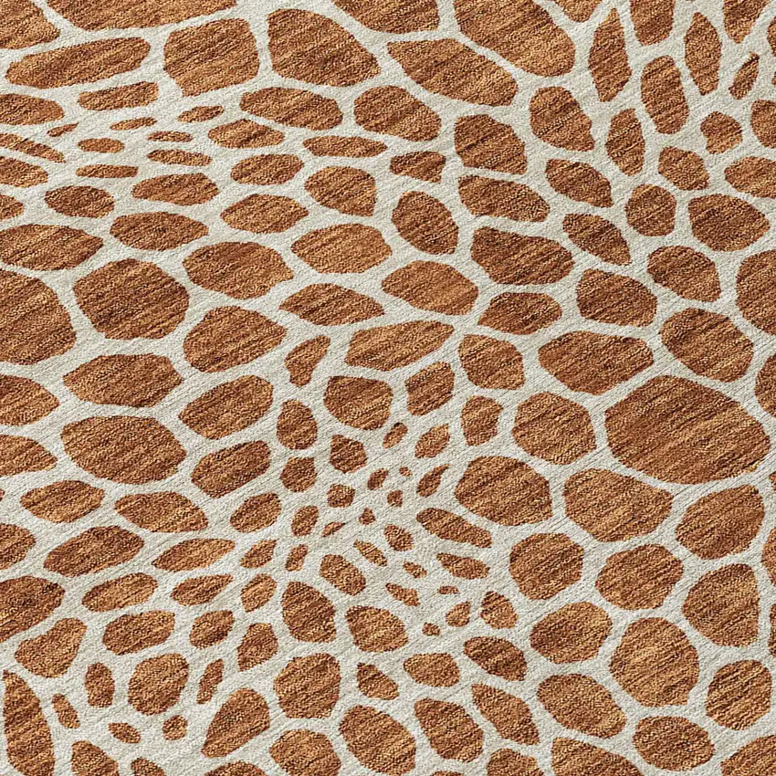 Brown And Beige Geometric Washable Indoor Outdoor Area Rug Photo 6