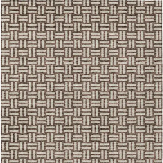 Brown And Beige Geometric Washable Indoor Outdoor Area Rug Photo 6