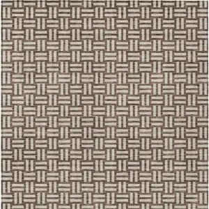 Photo of Brown And Beige Geometric Washable Indoor Outdoor Area Rug