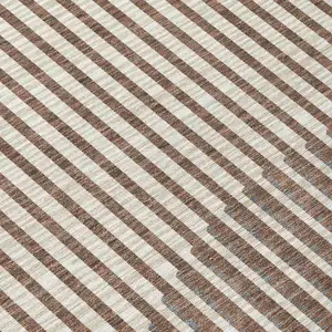 Photo of Brown And Beige Geometric Washable Indoor Outdoor Area Rug