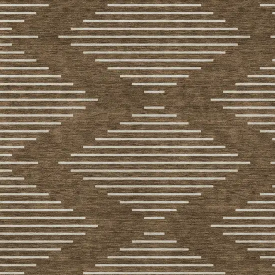 Brown And Beige Geometric Washable Indoor Outdoor Area Rug Photo 5