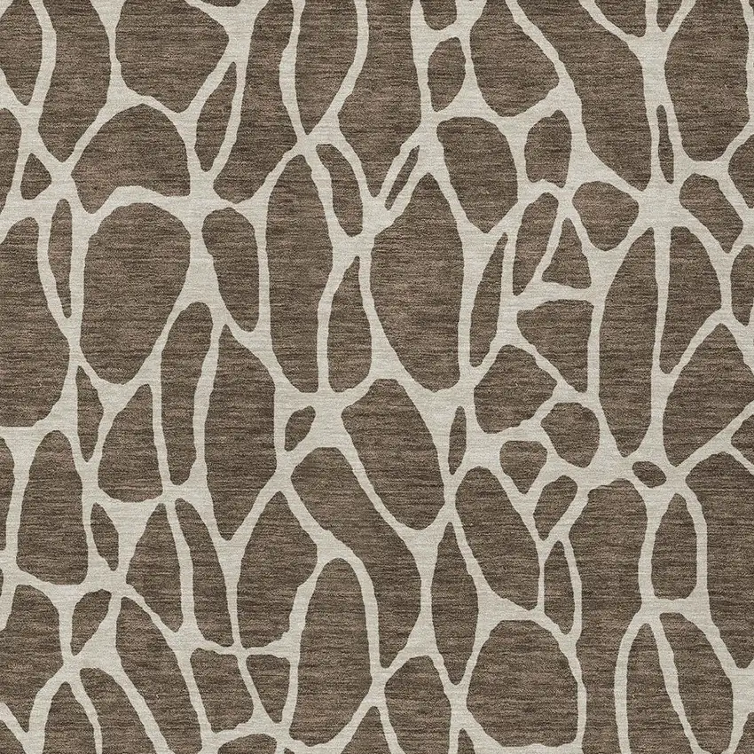 Brown And Beige Geometric Washable Indoor Outdoor Area Rug Photo 6