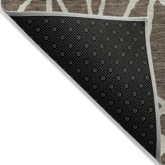 Brown And Beige Geometric Washable Indoor Outdoor Area Rug Photo 4