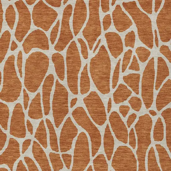 Brown And Beige Geometric Washable Indoor Outdoor Area Rug Photo 6
