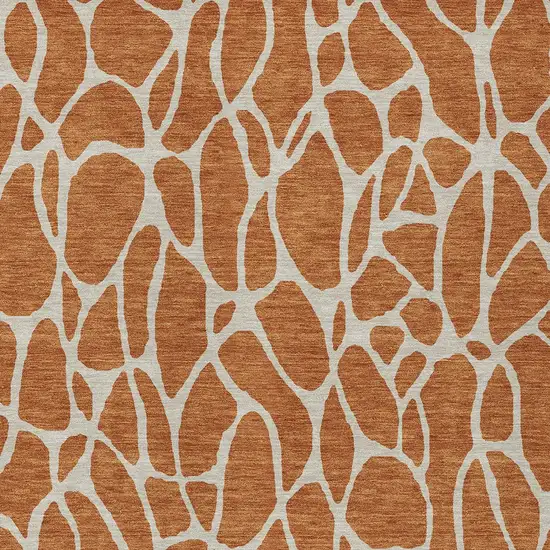 Brown And Beige Geometric Washable Indoor Outdoor Area Rug Photo 4