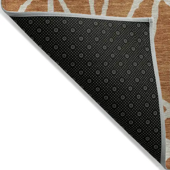 Brown And Beige Geometric Washable Indoor Outdoor Area Rug Photo 4