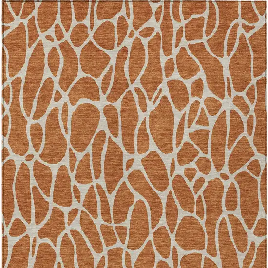 Brown And Beige Geometric Washable Indoor Outdoor Area Rug Photo 4