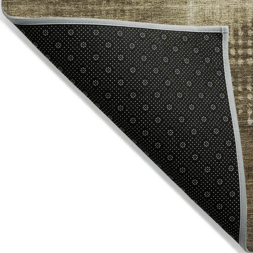 Brown And Beige Geometric Washable Indoor Outdoor Area Rug Photo 3