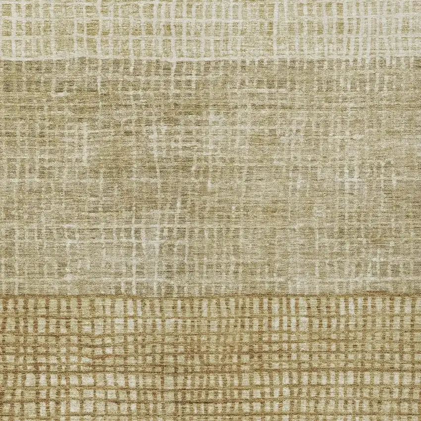 Brown And Beige Geometric Washable Indoor Outdoor Area Rug Photo 3