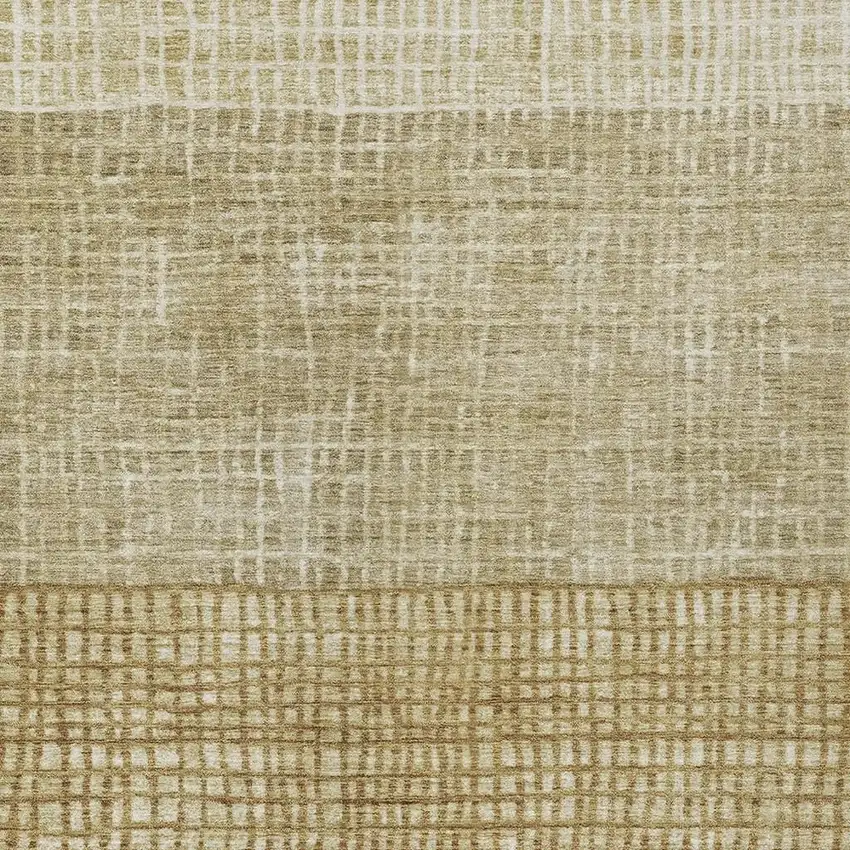 Brown And Beige Geometric Washable Indoor Outdoor Area Rug Photo 4