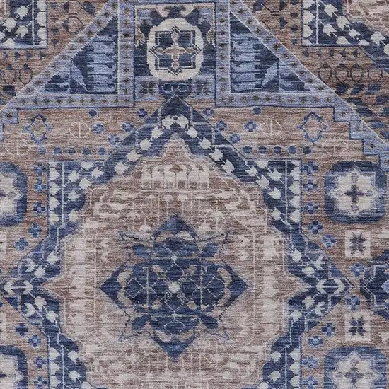 Brown And Beige Geometric Washable Indoor Outdoor Area Rug Photo 3