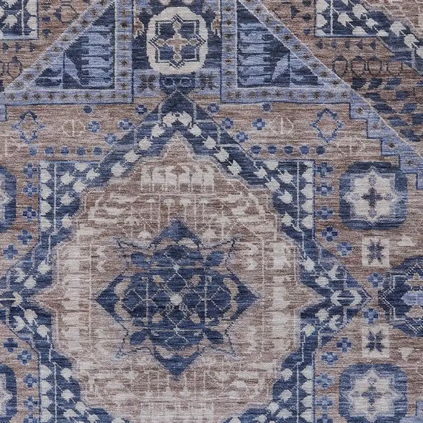 Brown And Beige Geometric Washable Indoor Outdoor Area Rug Photo 3