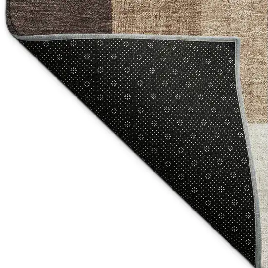 Brown And Beige Geometric Washable Indoor Outdoor Area Rug Photo 8