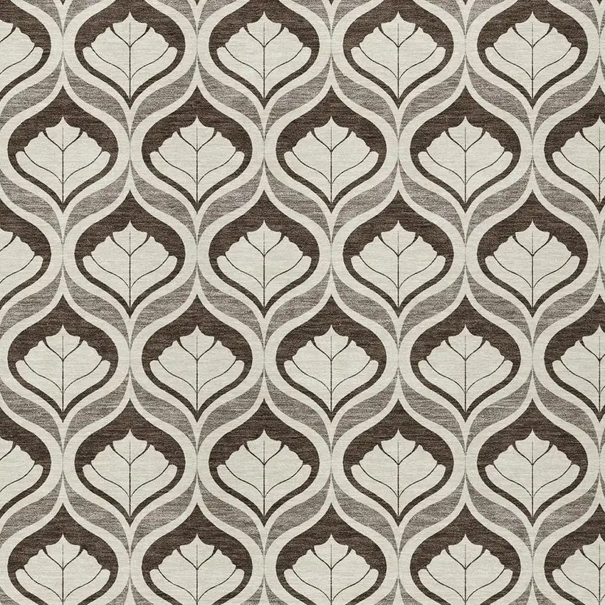 Brown And Beige Geometric Washable Indoor Outdoor Area Rug Photo 2