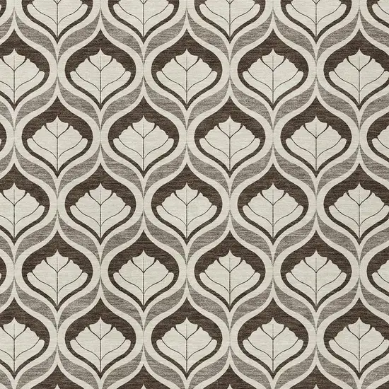 Brown And Beige Geometric Washable Indoor Outdoor Area Rug Photo 2