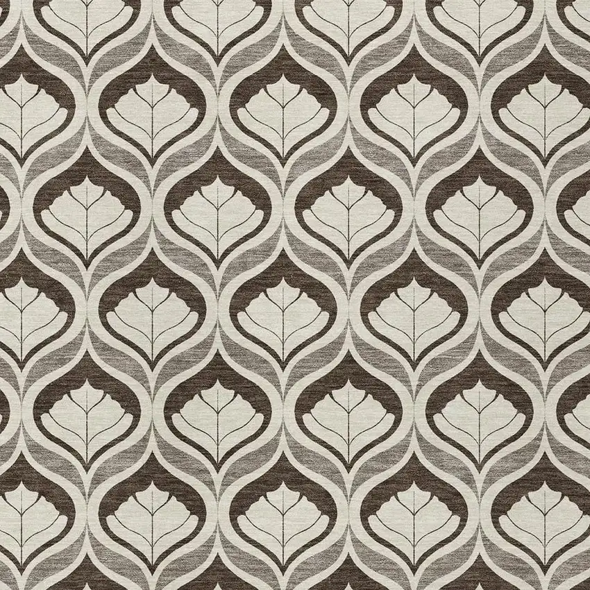 Brown And Beige Geometric Washable Indoor Outdoor Area Rug Photo 2