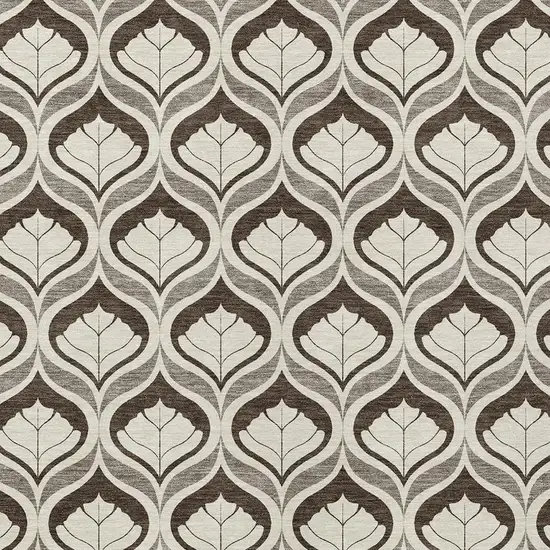 Brown And Beige Geometric Washable Indoor Outdoor Area Rug Photo 2