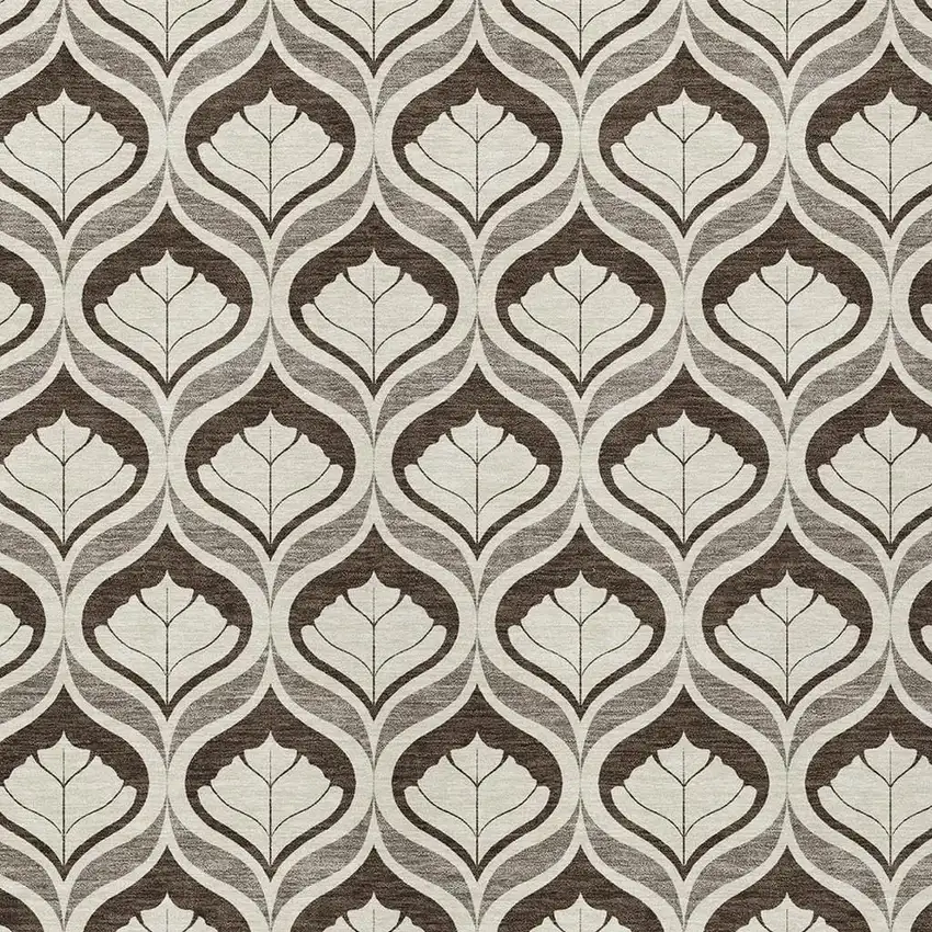 Brown And Beige Geometric Washable Indoor Outdoor Area Rug Photo 2