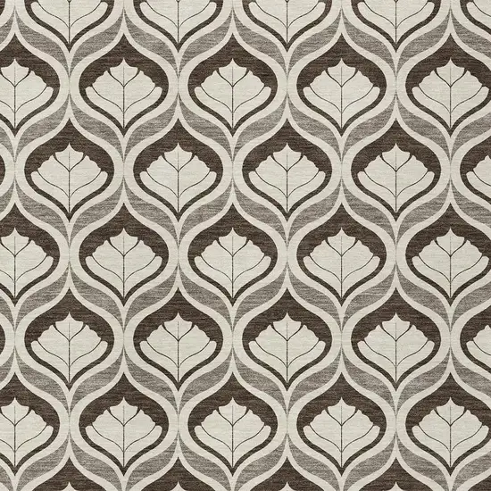 Brown And Beige Geometric Washable Indoor Outdoor Area Rug Photo 2