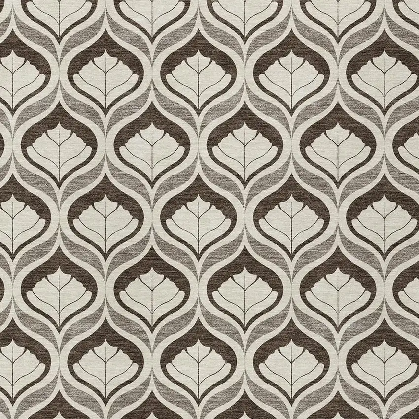 Brown And Beige Geometric Washable Indoor Outdoor Area Rug Photo 2