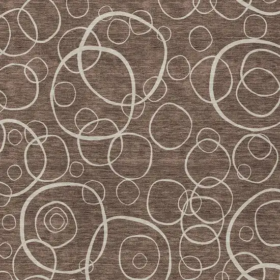 Brown And Beige Geometric Washable Indoor Outdoor Area Rug Photo 2
