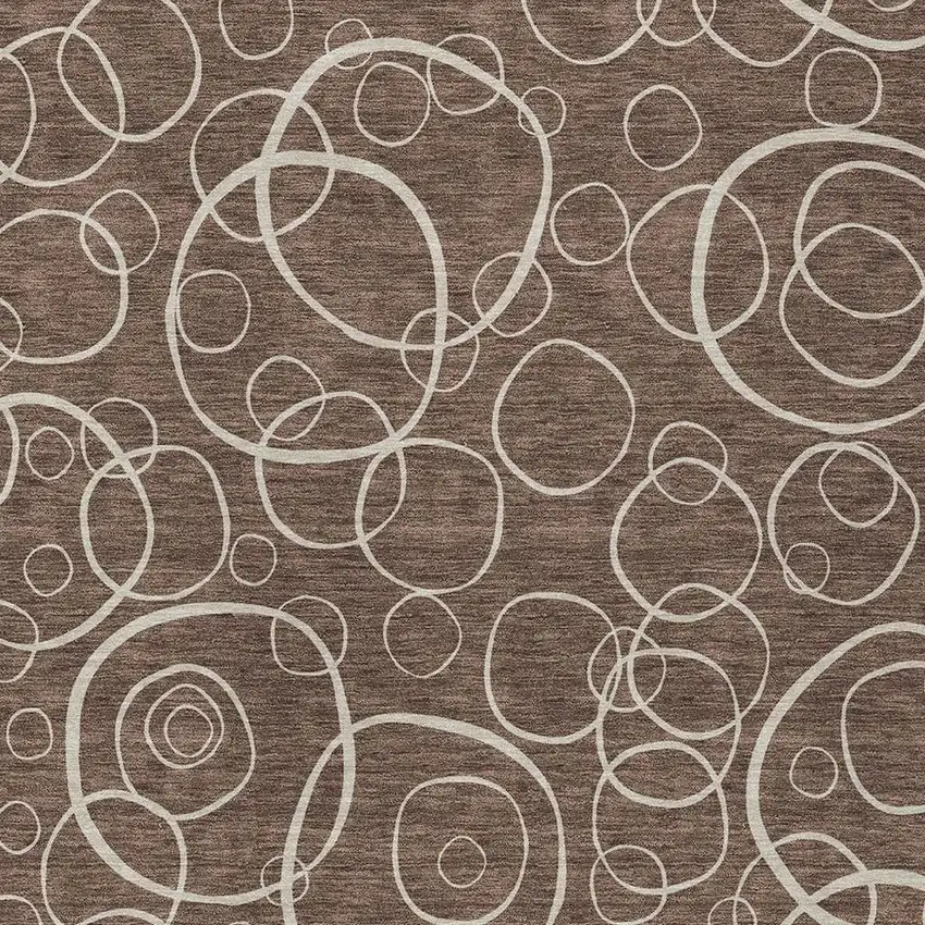 Brown And Beige Geometric Washable Indoor Outdoor Area Rug Photo 2