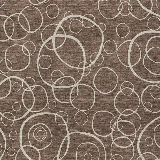 Brown And Beige Geometric Washable Indoor Outdoor Area Rug Photo 2
