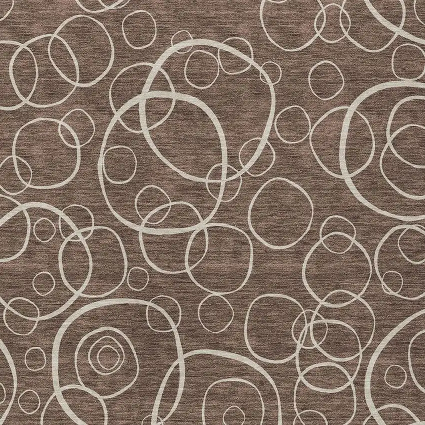 Brown And Beige Geometric Washable Indoor Outdoor Area Rug Photo 2