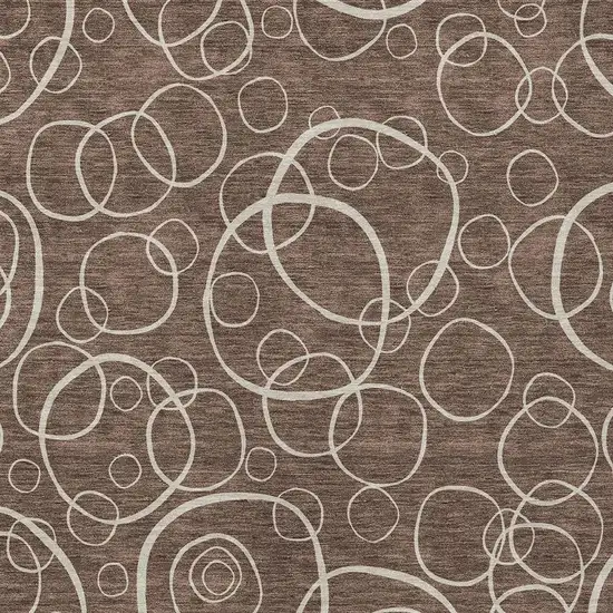 Brown And Beige Geometric Washable Indoor Outdoor Area Rug Photo 2